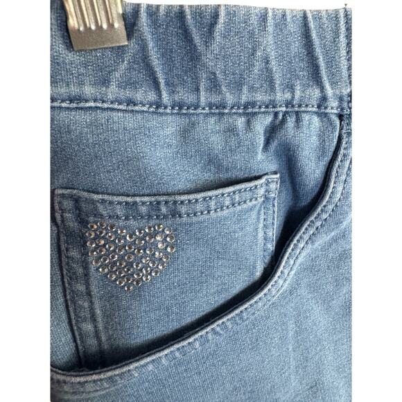 Quacker Factory DreamJeannes Skort 3X Short Blue Stretch Denim Heart Pocket NWT - Picture 5 of 16